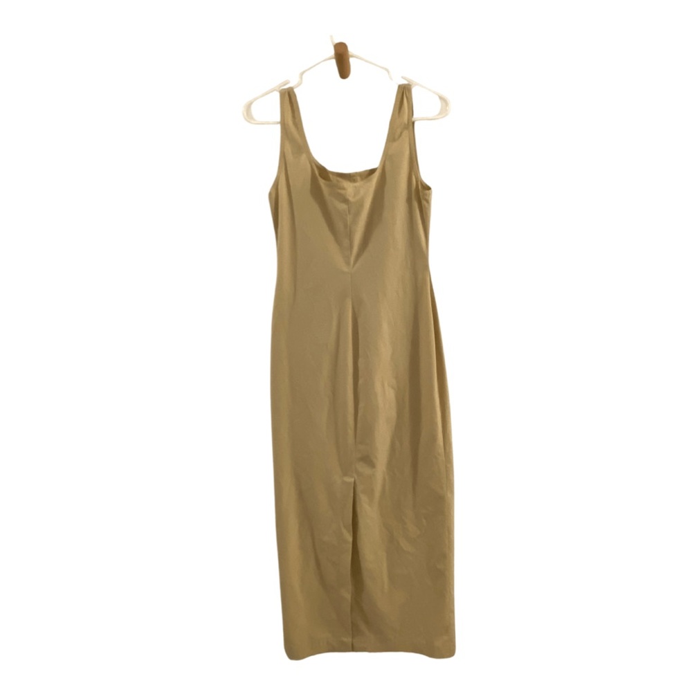 Designer nude paper bag dress
